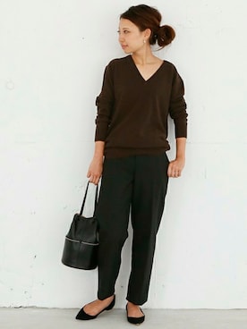 「NINA RICCI（ニナリッチ）のアイテム」を使った、MIYOさん（レディース・158cm）の秋コーディネート