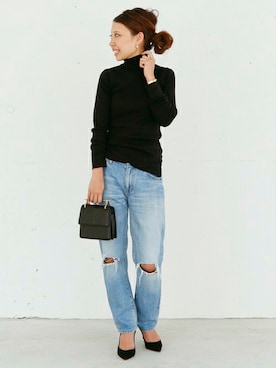 「M2MAlletier（エムツーマレティエ）のアイテム」を使った、MIYOさん（レディース・158cm）の秋コーディネート