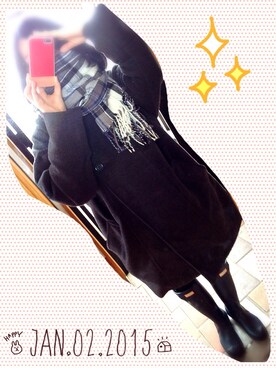 「アイテム（レインシューズ、ブルー系）」を使った、noo**さん（レディース・156cm）の冬コーディネート