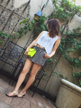 「GALLERIE（ギャレリー）のアイテム（Tシャツ/カットソー）」を使った、soonmi nyさん（レディース・149cm）の夏コーディネート