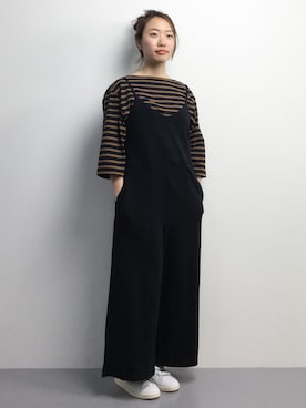 「ピクニック」｜「アイテム（つなぎ/オールインワン）」を使った、あんりさん（レディース・156cm）の春コーディネート