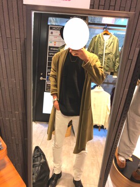 「HVC（エイチブイシー）のアイテム（パンツ）」を使った、しげたさん（メンズ・176cm）の秋コーディネート