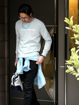 江崎龍哉さん（メンズ・184cm）の春コーディネート