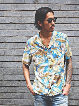 江崎龍哉さん（メンズ・184cm）の夏コーディネート