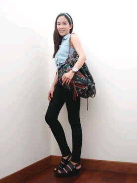 「wearsg」｜「アイテム（バックパック/リュック）」を使った、MayJune陈美君さん（レディース・155cm）の夏コーディネート