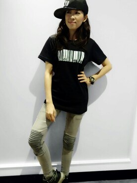 「wearsg」｜「アイテム（Tシャツ/カットソー）」を使った、MayJune陈美君さん（レディース・155cm）の秋コーディネート