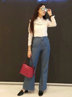 「wearsg」｜「アイテム（シャツ/ブラウス）」を使った、MayJune陈美君さん（レディース・155cm）の春コーディネート