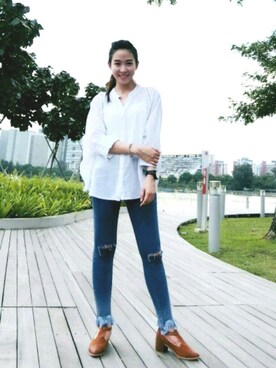 「wearsg」｜「アイテム（アナログ腕時計）」を使った、MayJune陈美君さん（レディース・155cm）の春コーディネート