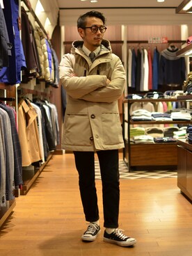 「TAKEO KIKUCHI（タケオキクチ）のアイテム（その他アウター）」を使った、大場　貴友さん（メンズ・162cm）の秋コーディネート