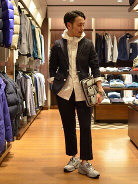 「TAKEO KIKUCHI（タケオキクチ）のアイテム（デニムジャケット）」を使った、大場　貴友さん（メンズ・162cm）の春コーディネート