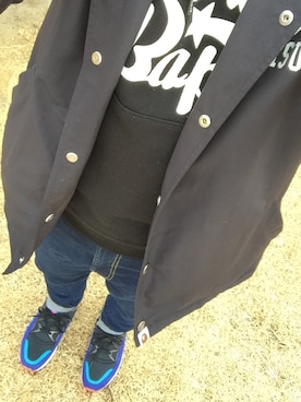 「Bape」｜「アイテム（ナイロンジャケット）」を使った、たかちゃんさん（メンズ・164cm）の冬コーディネート