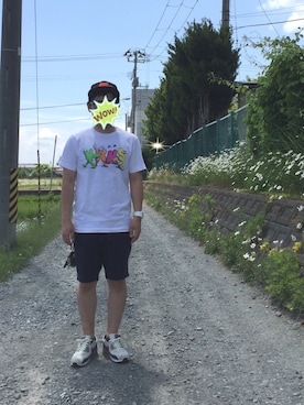 「AIRMAX90」｜「アイテム（腕時計）」を使った、たかちゃんさん（メンズ・164cm）の夏コーディネート