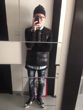 「NEIL BARRETT（ニールバレット）のアイテム（カーディガン/ボレロ）」を使った、J🅰NkInS™さん（メンズ・173cm）の冬コーディネート