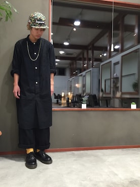 「マスタード」｜「アイテム（その他アウター）」を使った、jyojiさん（メンズ・172cm）の冬コーディネート