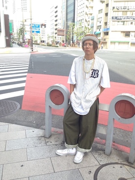 「ベースボールシャツ」｜「アイテム（その他アウター）」を使った、jyojiさん（メンズ・172cm）の春コーディネート