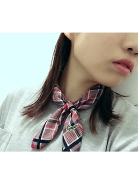 「ラコステ」｜「アイテム（財布/小物）」を使った、Og🌹さん（レディース・154cm）の秋コーディネート
