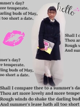 「アイテム（クラッチバッグ、グレー系）」を使った、yuiさん（レディース・147cm）の冬コーディネート