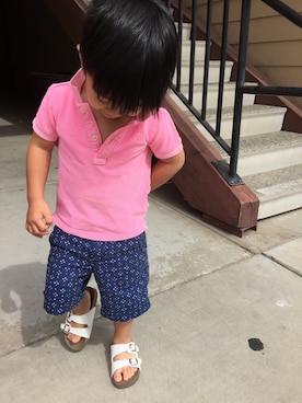 「babygap」｜「アイテム（スラックス）」を使った、Kana くんさん（キッズ・92cm）の秋コーディネート