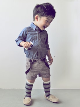 「babygap」｜「アイテム（モカシン/デッキシューズ）」を使った、Kana くんさん（キッズ・80cm）の秋コーディネート
