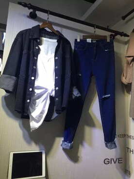「R（アール）のアイテム（ジャケット/アウター）」を使った、Raven さん（レディース・168cm）の秋コーディネート