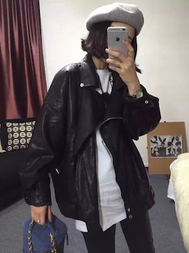 「R（アール）のアイテム（ジャケット/アウター）」を使った、Raven さん（レディース・168cm）の冬コーディネート