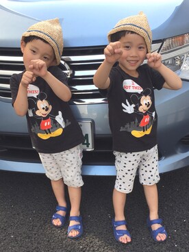 「OLD NAVY（オールドネイビー）のアイテム（Tシャツ/カットソー、ブラック系）」を使った、m-naso-chiさんの春コーディネート