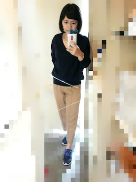 「EMODA（エモダ）のアイテム（スラックス）」を使った、ayumiiさん（レディース・154cm）の秋コーディネート