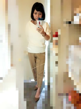 「EMODA（エモダ）のアイテム（スラックス）」を使った、ayumiiさん（レディース・154cm）の秋コーディネート