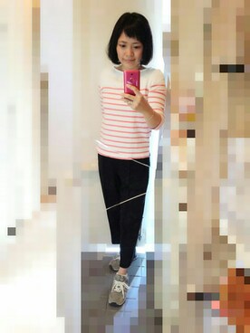 「EMODA（エモダ）のアイテム（スラックス）」を使った、ayumiiさん（レディース・154cm）の春コーディネート