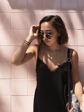 「LOVE」｜「アイテム（ワンピース/ドレス）」を使った、Alyssa Hadaさん（レディース・160cm）の夏コーディネート