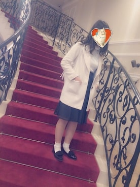 「オーガンジー」｜「アイテム（チェスターコート）」を使った、まゆさん（レディース・167cm）の冬コーディネート