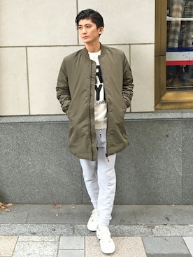 「sneakers」｜「アイテム（ブルゾン）」を使った、HARUさん（メンズ・171cm）の冬コーディネート