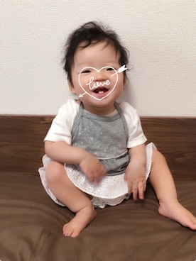 「combimini（コンビミニ）のアイテム（ワンピース/ドレス）」を使った、CHISEさん（キッズ・80cm）の夏コーディネート