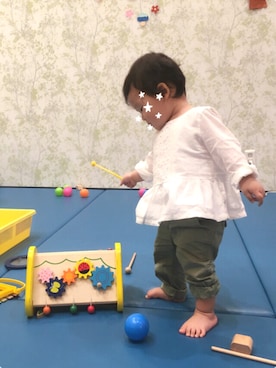 「カーゴパンツ」｜CHISEさん（キッズ・70cm）の秋コーディネート