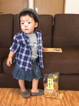 「REPLAY（リプレイ）のアイテム」を使った、CHISEさん（キッズ・70cm）の秋コーディネート