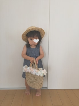 「はだし」｜「アイテム（ワンピース/ドレス）」を使った、caeさん（キッズ・80cm）の夏コーディネート