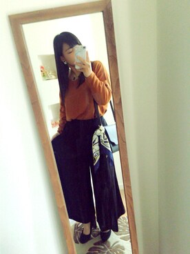 「passage mignon/flaneur（パサージュミニョンフラヌール）のアイテム（腕時計）」を使った、haruさん（レディース・154cm）の秋コーディネート