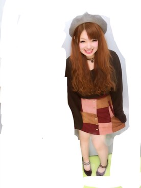 「one after another NICE CLAUP（ワンアフターアナザーナイスクラップ）のアイテム（ハンチング/ベレー帽）」を使った、みしゅさん（レディース・152cm）の秋コーディネート