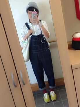「くつした」｜「アイテム（ニットキャップ/ビーニー）」を使った、さこさん（レディース・165cm）の秋コーディネート
