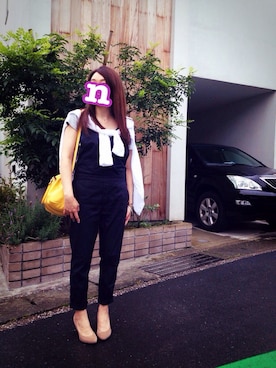 「IENA SLOBE」｜「アイテム（サロペット/オーバーオール）」を使った、なおさん（レディース・157cm）の夏コーディネート