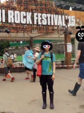 「フジロック2015」｜mihooさん（レディース・162cm）の夏コーディネート