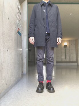 「大学」｜「アイテム（ブーツ）」を使った、そさん（メンズ・173cm）の冬コーディネート