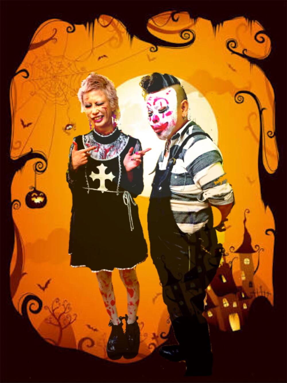 「wearhalloween2015、wearhalloween、halloween、Halloween party、zombie、ゾンビ、べろべろ、WEAR HALLOWEEN 2015」｜「TOKYO BOPPERのアイテム（シューズ、ブラック系）」を使った、JURi♡さん（レディース・165cm）の秋コーディネートの1枚目の写真
