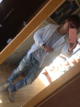 「GOSTAR DE FUGA（ゴスタール ジフーガ）のアイテム（ブルゾン）」を使った、Koji Kimuraさん（メンズ・172cm）の春コーディネート