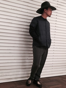 「gray」｜「アイテム（ダウンジャケット/コート）」を使った、shota kimuraさん（メンズ・160cm）の秋コーディネート
