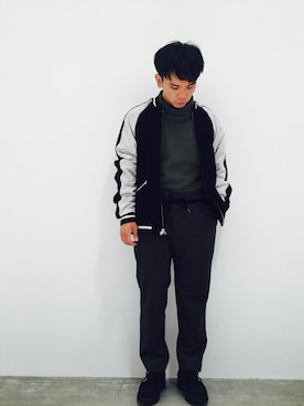 「ADAM ET ROPE'（アダムエロペ）のアイテム（MA-1）」を使った、shota kimuraさん（メンズ・160cm）の秋コーディネート
