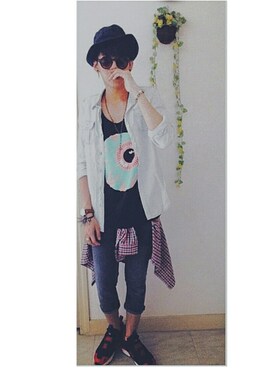 「Calvin Klein Jeansのアイテム（Shirts、ホワイト系）」を使った、Seth.Tさん（メンズ・174cm）の夏コーディネート