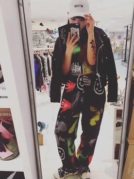 「M.Y.O.B（エム.ワイ.オー.ビー）のアイテム（帽子）」を使った、honokaさん（レディース・166cm）の秋コーディネート