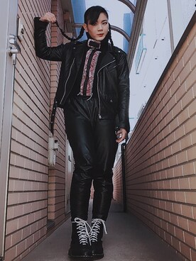 「M.Y.O.B（エム.ワイ.オー.ビー）のアイテム（ニット/セーター）」を使った、honokaさん（レディース・166cm）の冬コーディネート