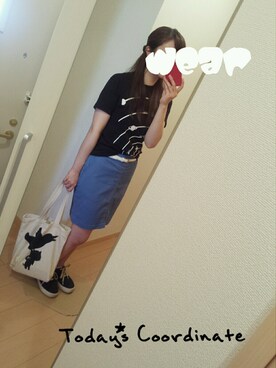 「チャイハネ（チャイハネ）のアイテム（トートバッグ）」を使った、きいろさん（レディース・155cm）の夏コーディネート